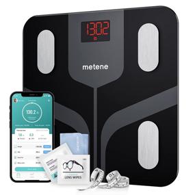 img 4 attached to 📱 Smart Body Weight Scale with Smartphone App, Digital Bathroom Weight Scale for BMI, Body Fat Measurement, Body Tape Measure Included, 396 lbs Capacity - Black