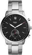 fossil hybrid smartwatch: stylish stainless steel silver timepiece with smart features logo