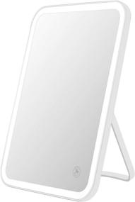 img 4 attached to 🔆 Colist Lighted Makeup Mirror with Touch Screen LED, Adjustable Brightness & USB Rechargeable, Portable Travel Vanity Mirror for Desktop or Wall Mount - Includes 5X Magnifying Mirror