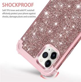 img 2 attached to 💪 Heavy Duty Shockproof Protection Glitter Rose Gold Case for Apple iPhone 11 Pro - Hekodonk iPhone 11 Pro Case