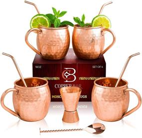 img 4 attached to 🍸 Premium Handcrafted Moscow Mule Copper Mugs for Food Service Equipment & Supplies and Tabletop & Serveware