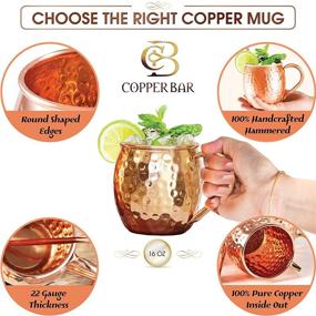 img 1 attached to 🍸 Premium Handcrafted Moscow Mule Copper Mugs for Food Service Equipment & Supplies and Tabletop & Serveware