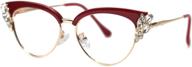 👓 soolala women's rhinestone cateye reading glasses eyeglass frame logo