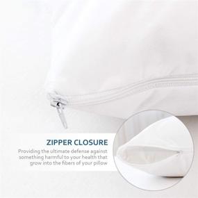 img 2 attached to 🛏️ Premium Waterproof Pillow Protector 4 Pack - Standard Size 20x26 Inch, Zippered Encasement Pillow Covers - White