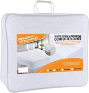 night guard - goose down alternative comforter - 90 gsm - ultra soft, plush blanket - king size 102 x 90-inch - white | versatile bedspread, duvet insert, or coverlet logo