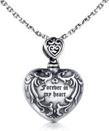 💔 always in my heart: 925 sterling silver urn necklace for keepsake ashes holder & memorial pendant - heart cremation jewelry logo