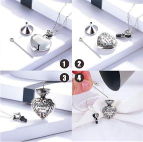img 1 attached to 💔 Always In My Heart: 925 Sterling Silver Urn Necklace for Keepsake Ashes Holder & Memorial Pendant - Heart Cremation Jewelry