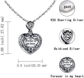 img 3 attached to 💔 Always In My Heart: 925 Sterling Silver Urn Necklace for Keepsake Ashes Holder & Memorial Pendant - Heart Cremation Jewelry