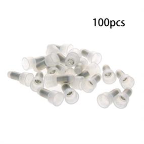 img 2 attached to Fielect 100Pcs CE1 Type Closed End Crimp Cap Wire Connector Copper Core Cable Terminals White