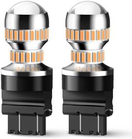 img 4 attached to 🚦 AUXITO LED Turn Signal Light Bulbs: Amber Yellow 3157 LEDs for Blinker, Parking, Side Marker Lights (Pack of 2)