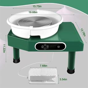 img 3 attached to 350W LCD Electric Pottery Wheel with Removable Foot Pedal for Ceramic Work Clay Art Craft - Green