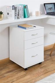 img 3 attached to 🗄️ White Office File Cabinet 3 Drawer Chest with Rolling Casters by Basicwise (Model QI003678W)