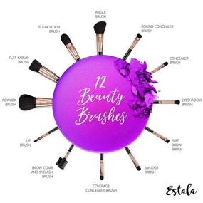 img 1 attached to Estala Makeup Brush Cleaner & Brushes [BUNDLE] – Premium Brushes + Superior Cleansing for Perfect Application – 12pc Makeup Brush Set + Cleaner & Dryer