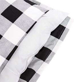 img 1 attached to 🛏️ Set of 2 TEALP King-sized White and Black Plaid Pillow Covers with Envelope Closure - Enhance Your Bedroom Decor