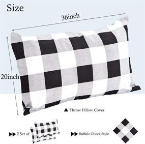 img 3 attached to 🛏️ Set of 2 TEALP King-sized White and Black Plaid Pillow Covers with Envelope Closure - Enhance Your Bedroom Decor