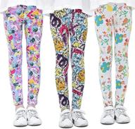 🌸 zumou girls leggings: flower print soft stretch pants 3-pack - sizes 3-13y logo