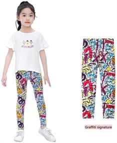 img 1 attached to 🌸 Zumou Girls Leggings: Flower Print Soft Stretch Pants 3-Pack - Sizes 3-13Y