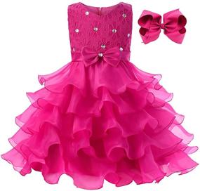 img 4 attached to 👗 JerrisApparel Floral Ruffle Sleeveless Princess Dress for Girls