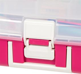 img 2 attached to 🎀 IRIS USA PG-320 Medium Embellishment Organizer in Pink and White