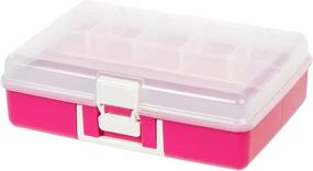 img 4 attached to 🎀 IRIS USA PG-320 Medium Embellishment Organizer in Pink and White
