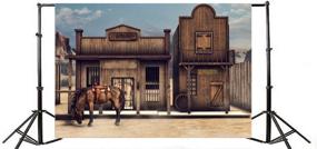 img 2 attached to Yeele 7x5ft Vintage Western Wooden House Backdrop: Authentic Retro Western Bank, Horse Barn, and Cabin Setting for Cowboy Photography