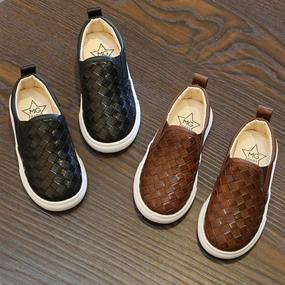 img 3 attached to Synthetic Leather Slip On Loafers Shoes for Toddler Baby Boys and Girls - Non Slip Sole, Perfect for School, Boat or Dress - Ideal for Toddlers and Little Kids