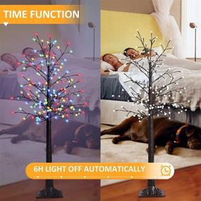 img 1 attached to Bexdir 3FT Lighted Birch Tree with 176 LED Twigs, Dimmable Artificial Prelit Birch Tree Decor for Christmas, Parties, Home, Weddings, Bedrooms, Patios - Multicolor, 8 Function Remote Included