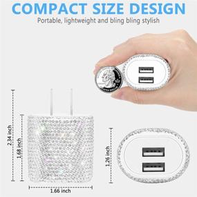 img 3 attached to 🔌 Bling Dual Port USB Wall Charger, 5V/2.4A Quick Fast Charging Adapter for iPhone 11/Xs/XS Max/XR/X/8/7/6/Plus, iPad Pro/Air 2/Mini 3/4, Samsung Note/Galaxy 9/8/7/10 - 1 Pack