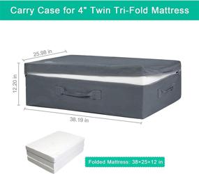 img 3 attached to Convenient and Durable Carry Case for 4 inch Twin Tri-Fold Mattress: Foldable Memory Foam Case with 3 Handles (Does Not Fit 6 inch)