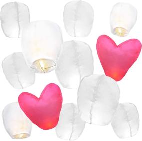 img 4 attached to 10 White Sky Lanterns + 2 Free Heart Lanterns: Eco-Friendly Floating Wishing Lanterns for Sky Release, Memorial Events, Japanese Style