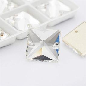 img 3 attached to 💎 50PCS Clear Sew On Glass Crystal Square Rhinestones - Elegant Embellishments for Sewing Crafts