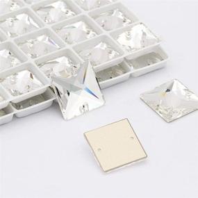 img 1 attached to 💎 50PCS Clear Sew On Glass Crystal Square Rhinestones - Elegant Embellishments for Sewing Crafts