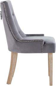 img 2 attached to 🪑 Gray Modway EEI-2577Pose Dining Chair - Performance Velvet Upholstered, Tufted with Nailhead Trim