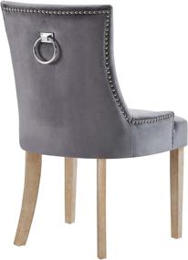 img 1 attached to 🪑 Gray Modway EEI-2577Pose Dining Chair - Performance Velvet Upholstered, Tufted with Nailhead Trim