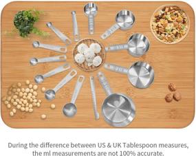 img 1 attached to 🥄 AWOPEE Stainless Steel Measuring Cups and Spoons Set - 13-Piece Kit for Dry and Liquid Ingredients