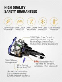 img 1 attached to 🔌 150W 2-разъемный разветвитель автомобильного прикуривателя - QC 3.0 два порта USB & 1 PD 18W USB C быстрый автомобильный адаптер - отдельный переключатель и светодиодный вольтметр - заменяемый предохранитель 15А - Зарядное устройство для GPS, автомобильной видеорегистратор, телефона, iPad