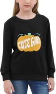 👚 adorable cartoon graphic print sweatshirt tops for stylish girls, ages 4-14 - gorlya kids clothes logo