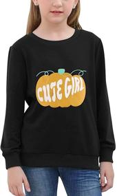 img 2 attached to 👚 Adorable Cartoon Graphic Print Sweatshirt Tops for Stylish Girls, Ages 4-14 - GORLYA Kids Clothes