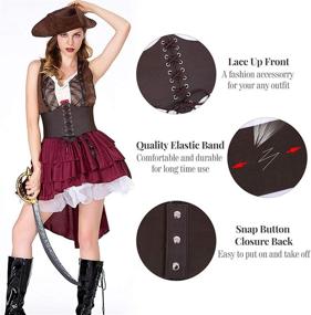 img 3 attached to Lace-up Corset Elastic Waist Belt for Women, Tied Waspie Wide Belt Ideal for Halloween Costume – WHIPPY