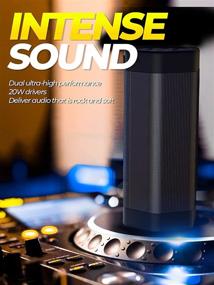 img 3 attached to 🔊 Портативная беспроводная акустика Soundtank с режимом усиления баса, мощностью 20 Вт, водонепроницаемая IPX7, время работы 24 часа, стереопара - идеально подходит для использования на улице, в помещении, в путешествиях (черный)