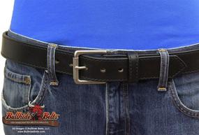 img 1 attached to Bullhide Belts Stitched Leather Inches Men's Accessories