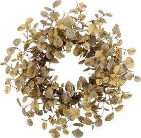 img 4 attached to 18-Inch Eucalyptus Fall Wreath – Artificial Autumn Decor with Grey-Green Leaves, Silk Foliage – Ideal for Fall Decorations