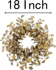 img 3 attached to 18-Inch Eucalyptus Fall Wreath – Artificial Autumn Decor with Grey-Green Leaves, Silk Foliage – Ideal for Fall Decorations