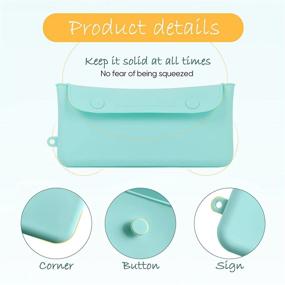 img 1 attached to 👶 Enhanced BPA-Free Silicone Pacifier Holder Bag for Teething Tubes, Pacifiers, Teether Fork and Spoon Set, plus Silicone Storage Bags