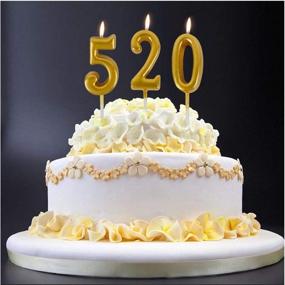 img 2 attached to 🎂 Gold Number Candle Birthday Cake Topper for 20 Years Old Celebration – Perfect Decoration for Wedding and Anniversary Parties