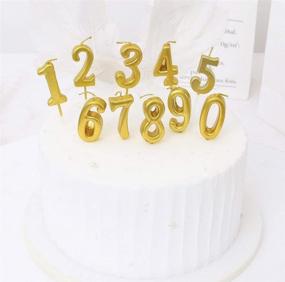 img 1 attached to 🎂 Gold Number Candle Birthday Cake Topper for 20 Years Old Celebration – Perfect Decoration for Wedding and Anniversary Parties