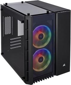 img 4 attached to 🖥️ CORSAIR CRYSTAL 280X RGB Micro-ATX Case, 2 RGB Fans, Lighting Node PRO - Black (CC-9011135-WW) with Tempered Glass