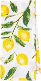 img 3 attached to KAF Home Lemon Kitchen Dish Towel Set of 4, All Over Pattern, 100% Cotton, 18 x 28-inch