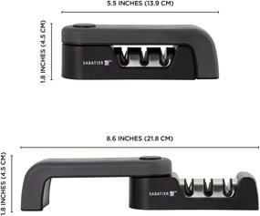 img 3 attached to 🔪 Sabatier 3 Stage Folding Knife Sharpener: Ultimate 9-Inch Black Tool