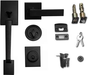 img 1 attached to 🚪 Berlin Modisch Single Cylinder HandleSet with Lever Door Handle for Entrance and Front Door - Reversible for Right and Left Handed - Iron Black Finish